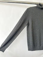 The Frankie Shop Grey Merino Wool Turtleneck Eve Sweater Jumper