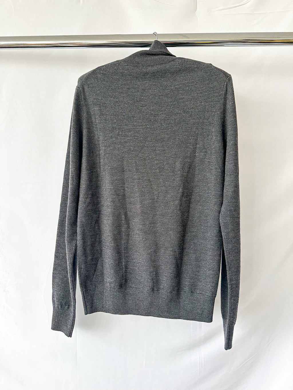 The Frankie Shop Grey Merino Wool Turtleneck Eve Sweater Jumper