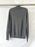 The Frankie Shop Grey Merino Wool Turtleneck Eve Sweater Jumper