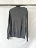 The Frankie Shop Grey Merino Wool Turtleneck Eve Sweater Jumper
