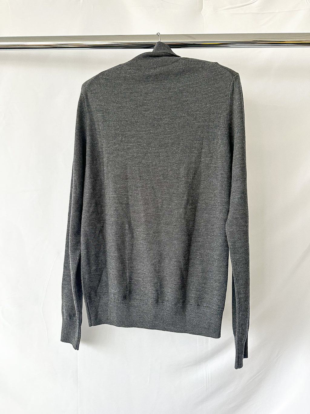 The Frankie Shop Grey Merino Wool Turtleneck Eve Sweater Jumper