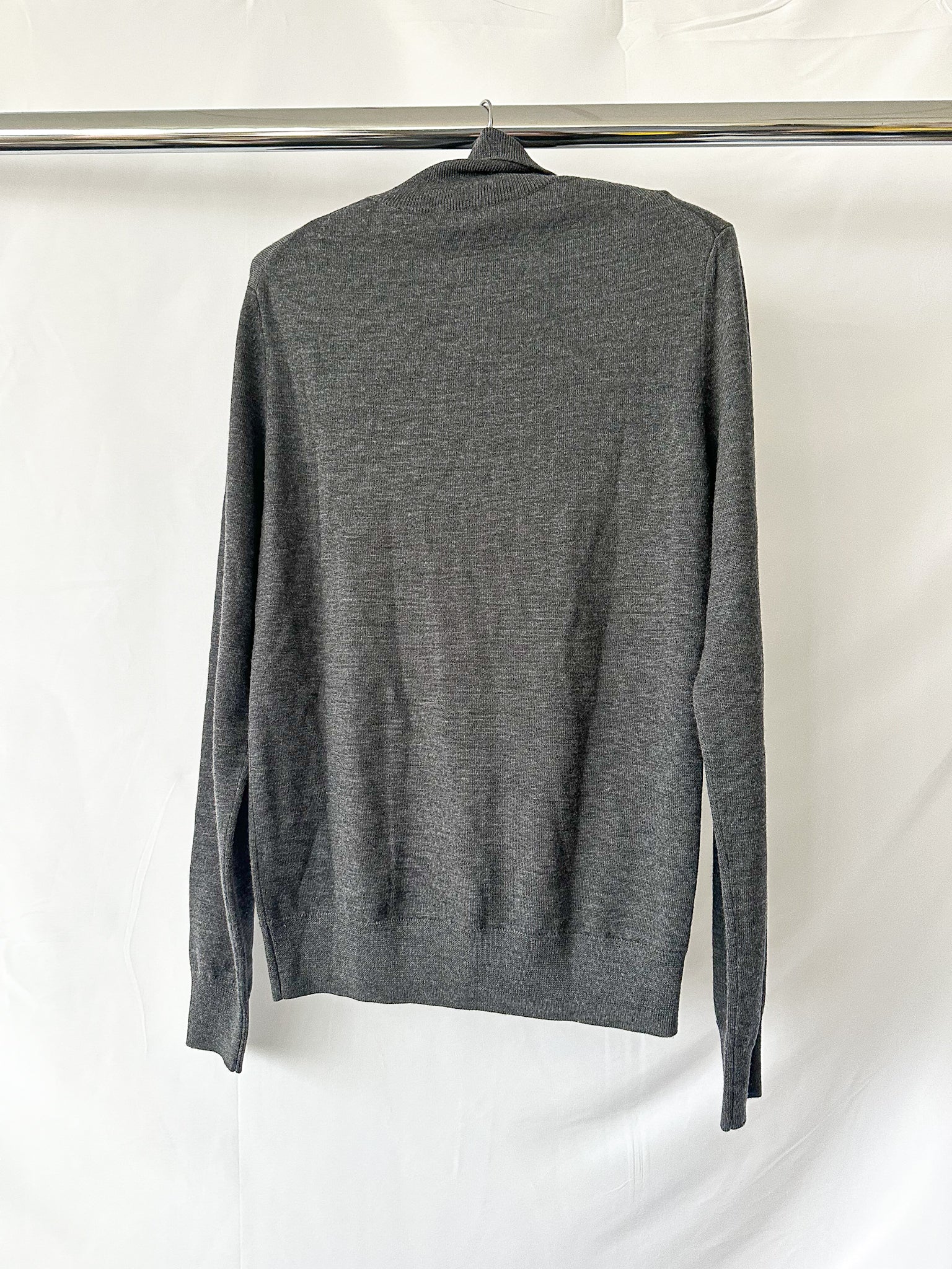 The Frankie Shop Grey Merino Wool Turtleneck Eve Sweater Jumper