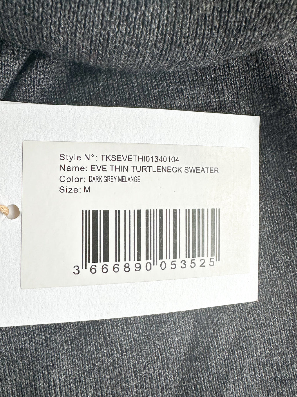 The Frankie Shop Grey Merino Wool Turtleneck Eve Sweater Jumper