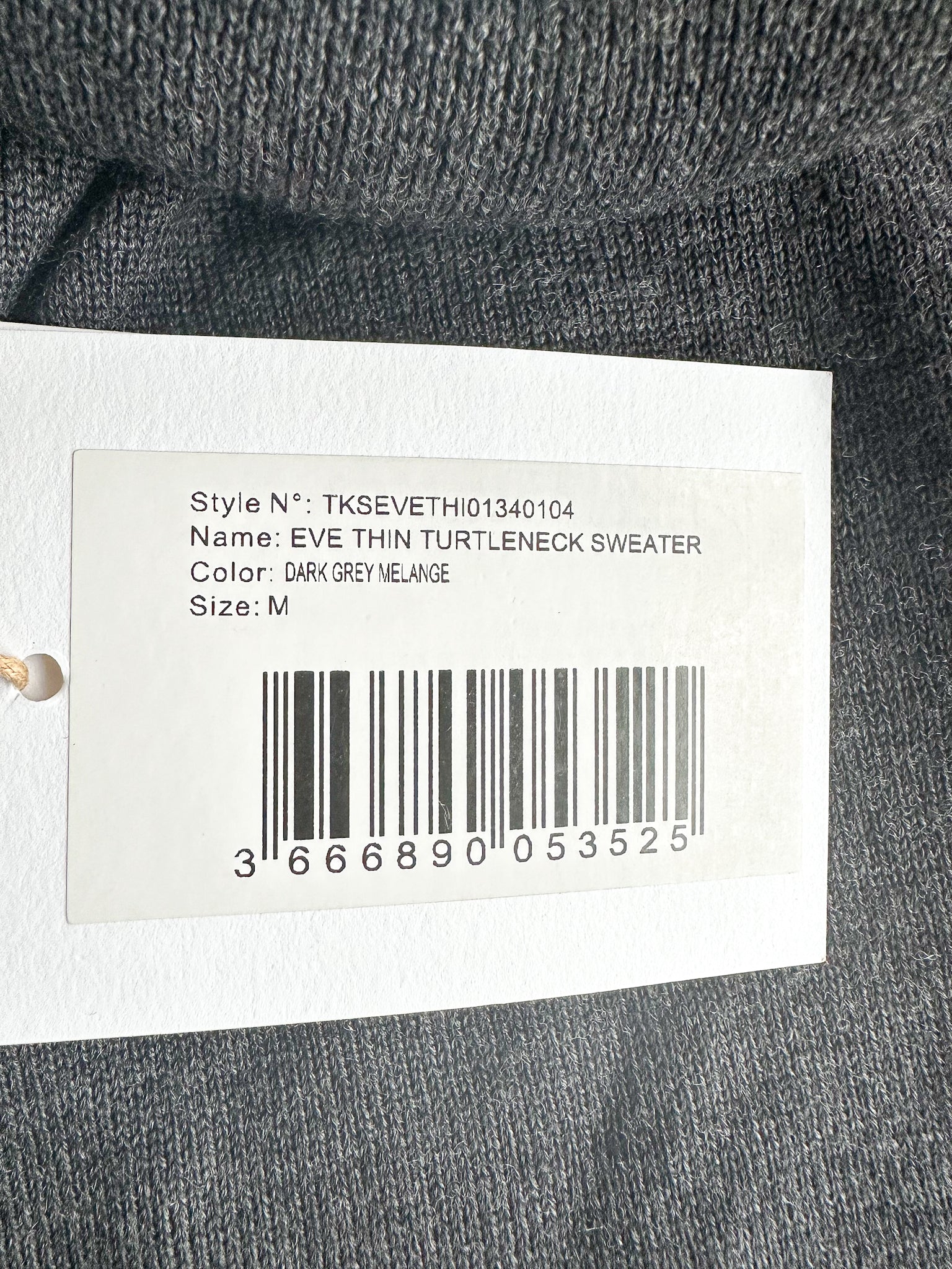 The Frankie Shop Grey Merino Wool Turtleneck Eve Sweater Jumper