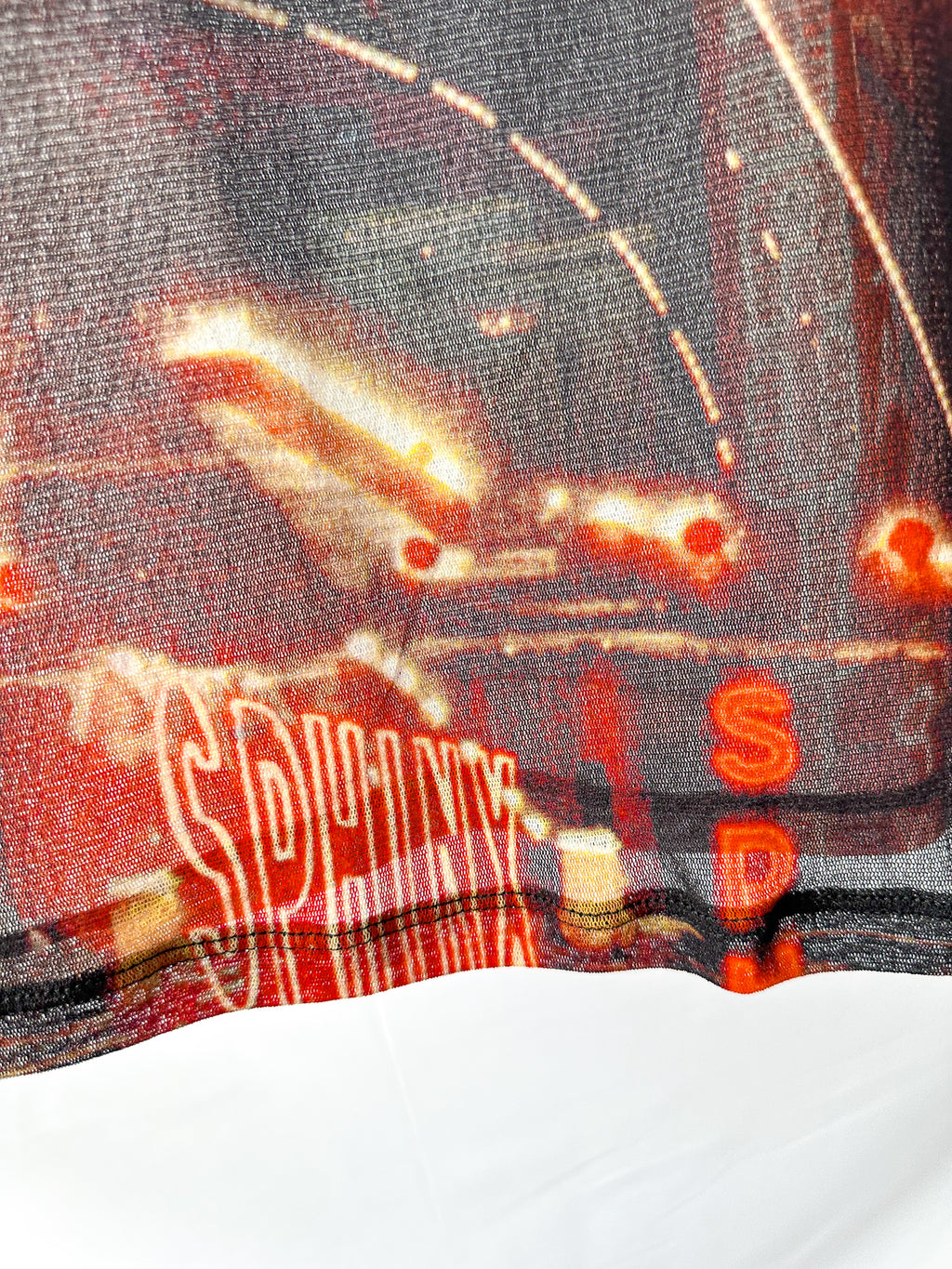 Jean Paul Gaultier Pigalle Paris Print Mesh Mini Dress