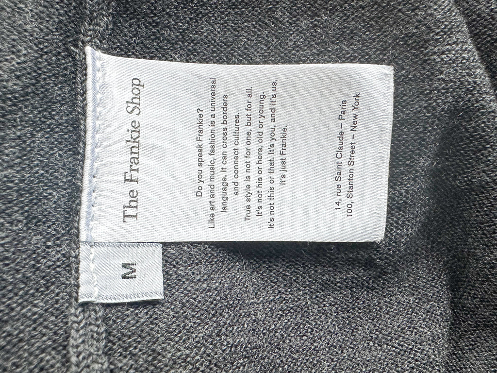 The Frankie Shop Grey Merino Wool Turtleneck Eve Sweater Jumper