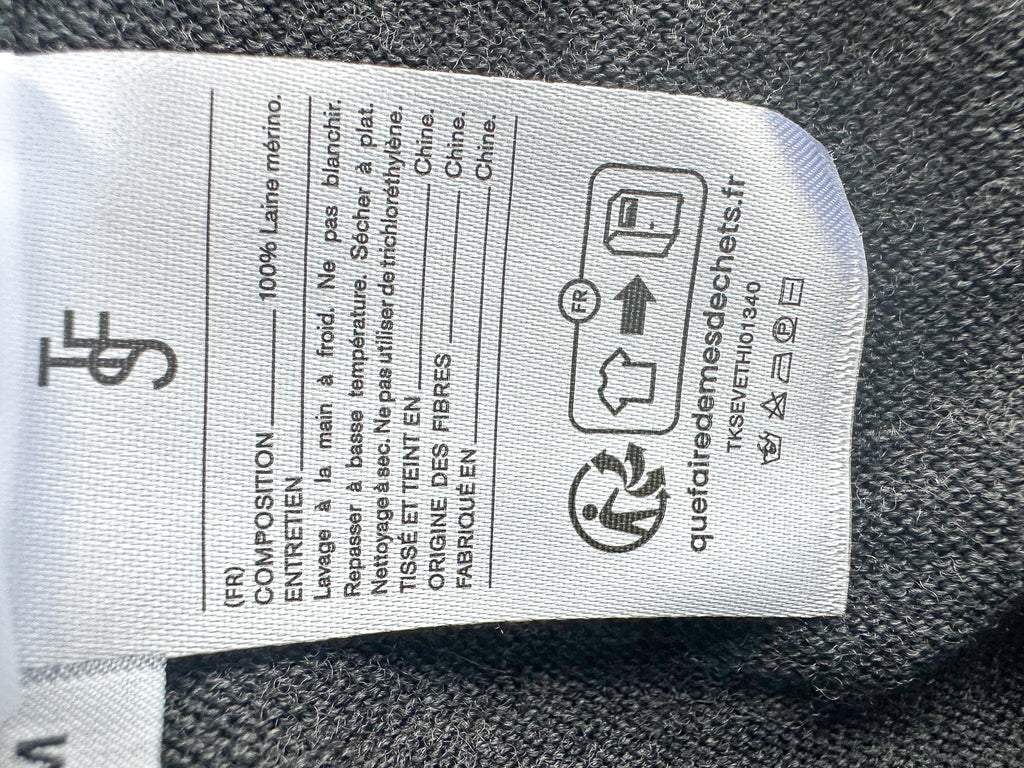 The Frankie Shop Grey Merino Wool Turtleneck Eve Sweater Jumper