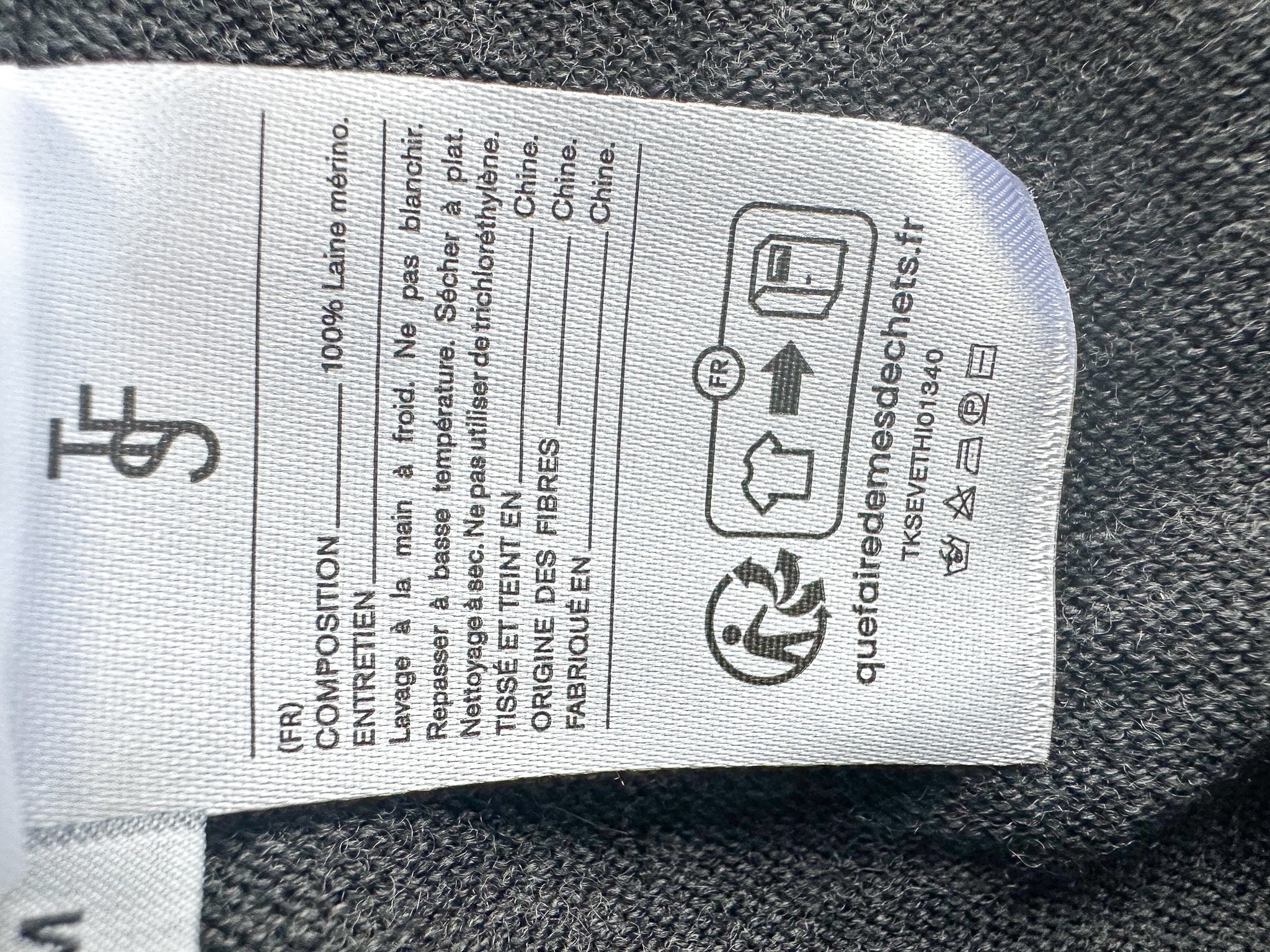 The Frankie Shop Grey Merino Wool Turtleneck Eve Sweater Jumper