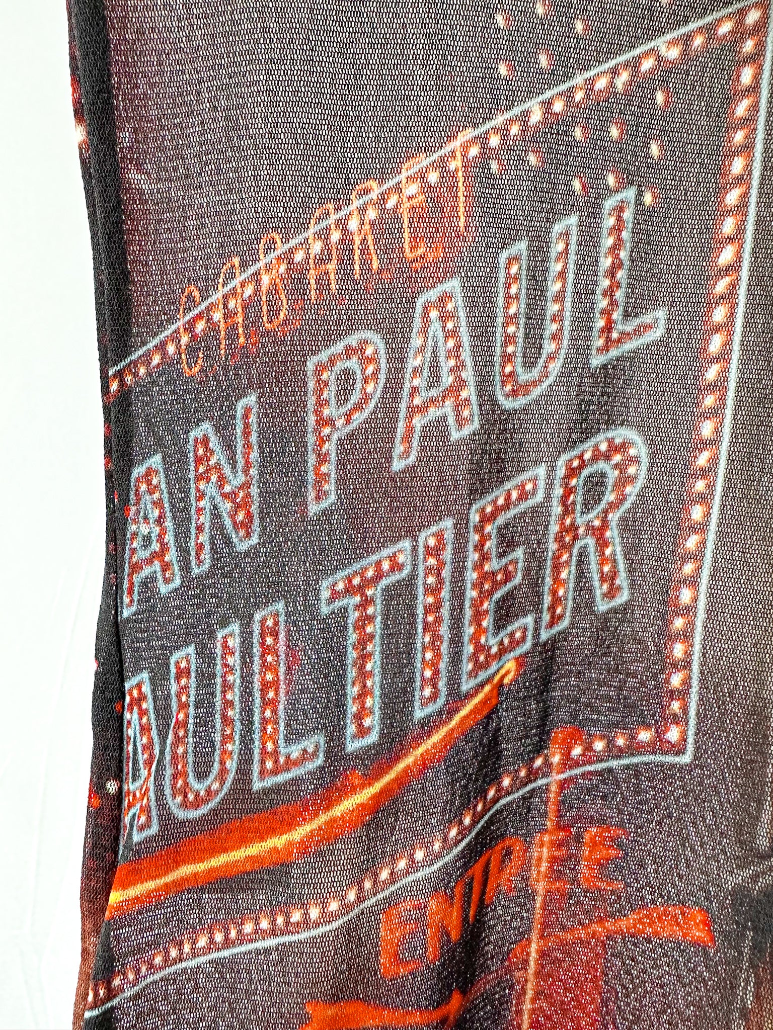 Jean Paul Gaultier Pigalle Paris Print Mesh Mini Dress