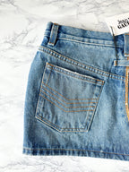 Mini-jupe en jean à grand logo Jean Paul Gaultier Haute Jeanerie