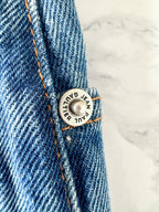 Mini-jupe en jean à grand logo Jean Paul Gaultier Haute Jeanerie