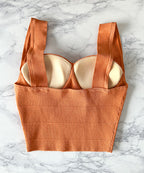 Altuzarra Sunset Orange Cropped Sweetheart Neck Top