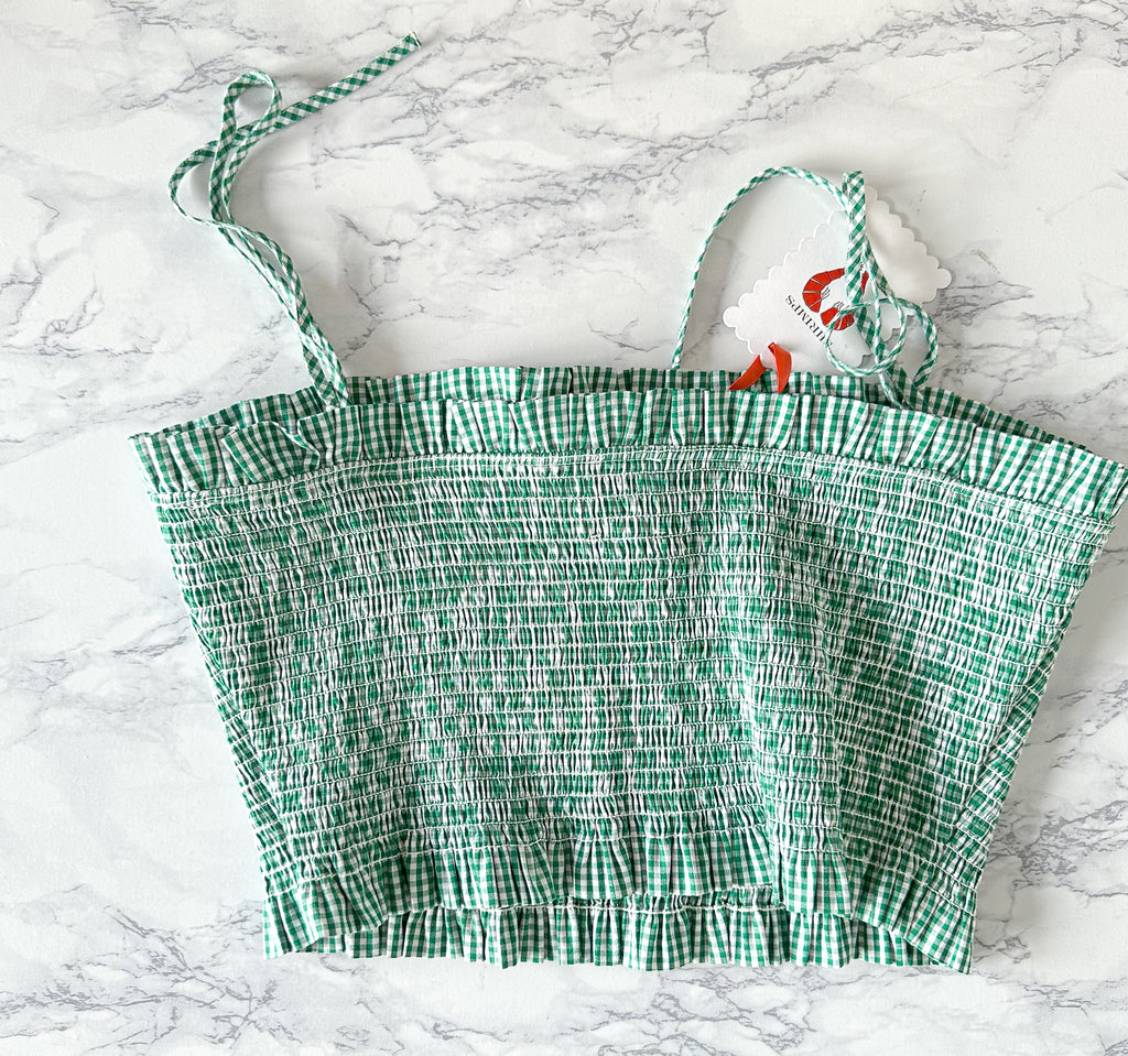 Shrimps Gingham Green Rusty Bodice Top