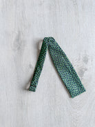 Drake's Green Abstract Circle Foulard Print Self Tie Bow Tie - House Of Huntington