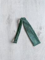 Drake's Green Abstract Circle Foulard Print Self Tie Bow Tie - House Of Huntington