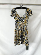 Versace Jeans Couture Allover Brand Logo Print Baroque Mini Playsuit