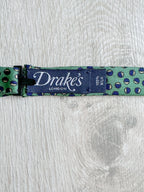 Drake's Green Abstract Circle Foulard Print Self Tie Bow Tie - House Of Huntington