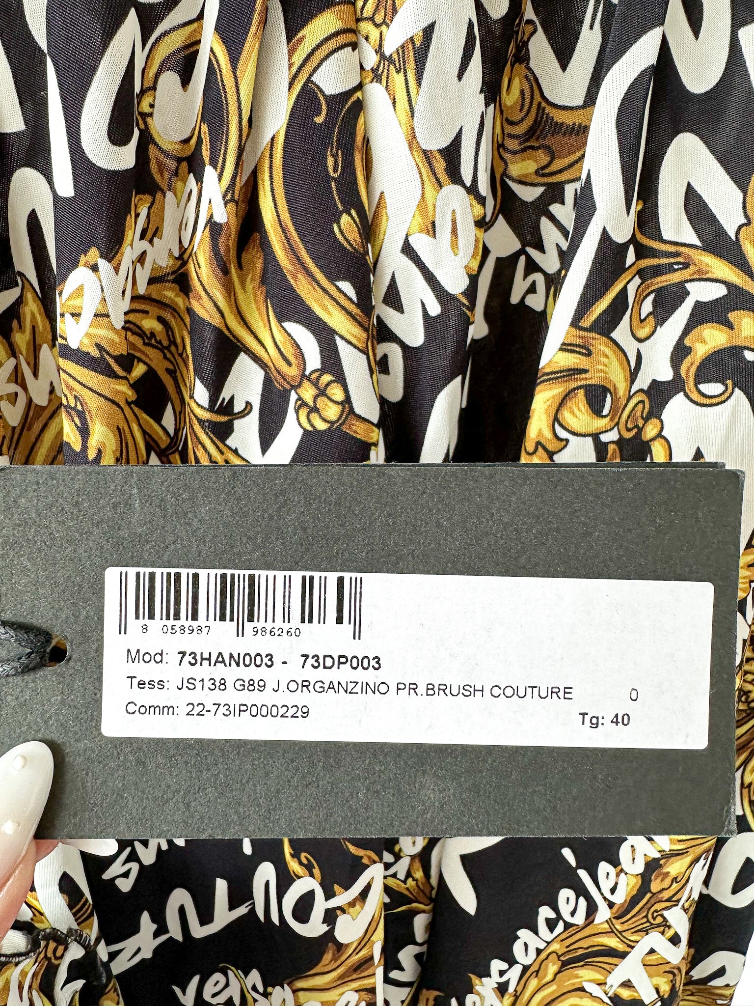 Versace Jeans Couture Allover Brand Logo Print Baroque Mini Playsuit