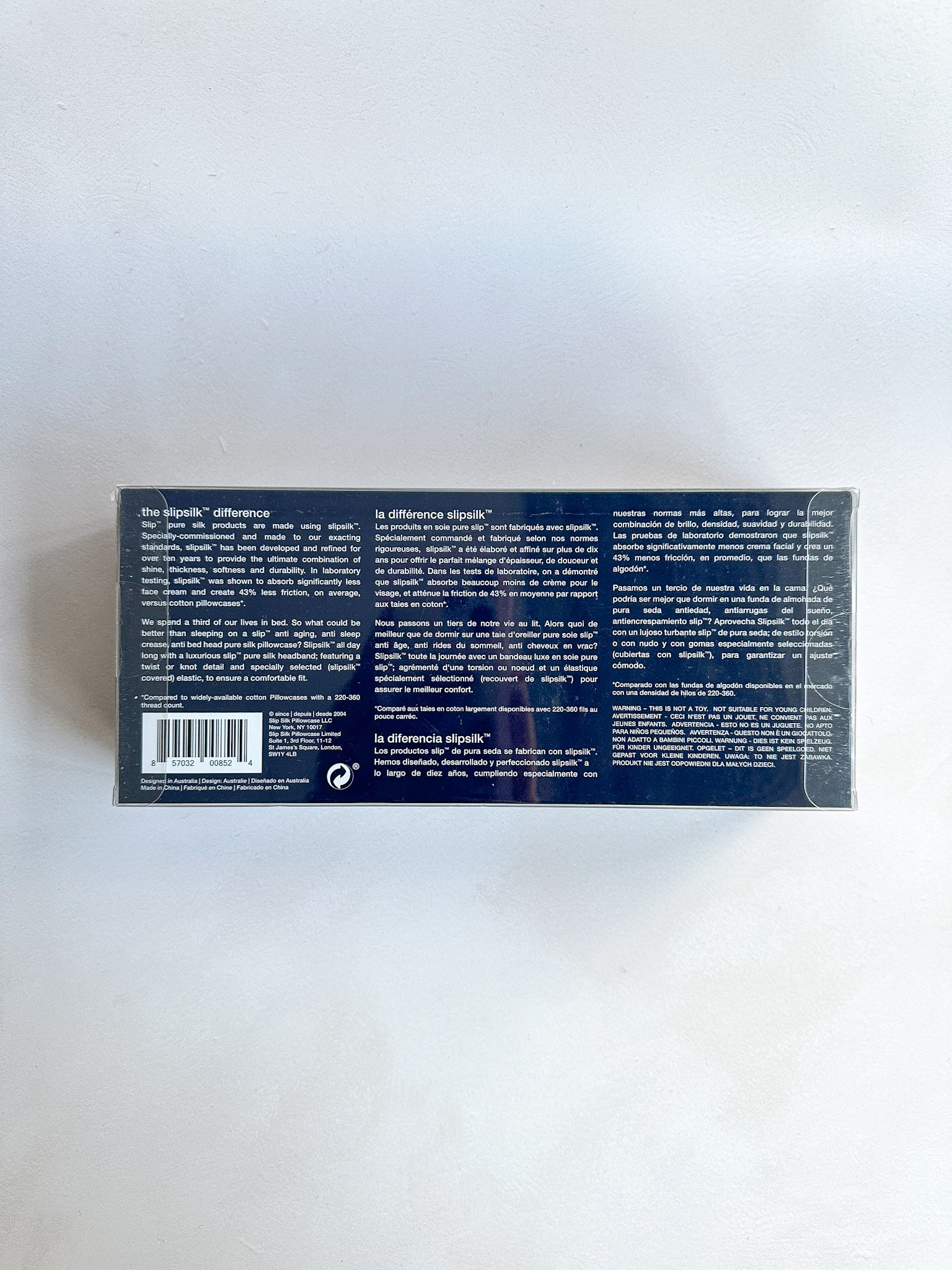 Slip Pure Silk Head Band in The Twist Navy Stripe in Box