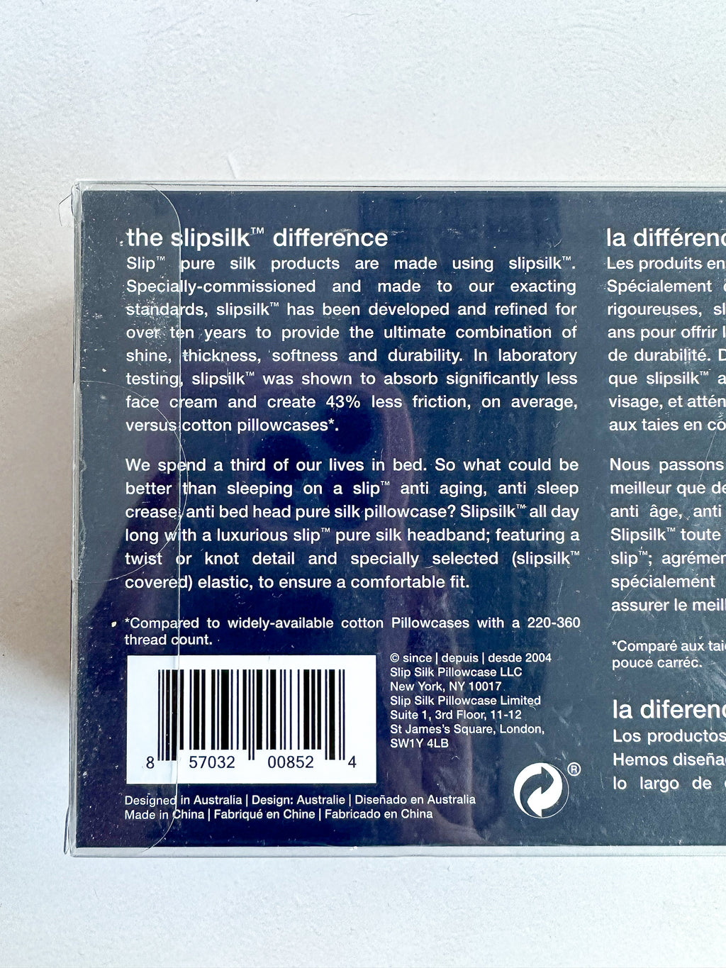 Slip Pure Silk Head Band in The Twist Navy Stripe in Box