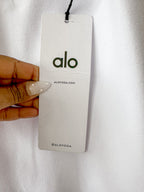 Alo Yoga Charmed White Logo Collared Tennis Dress