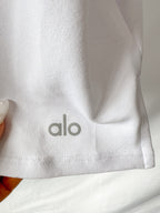 Alo Yoga Charmed White Logo Collared Tennis Dress
