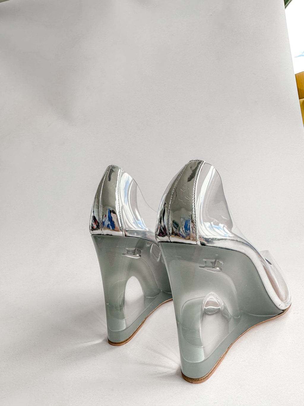 AMINA MUADDI Lupita PVC Wedge Mules