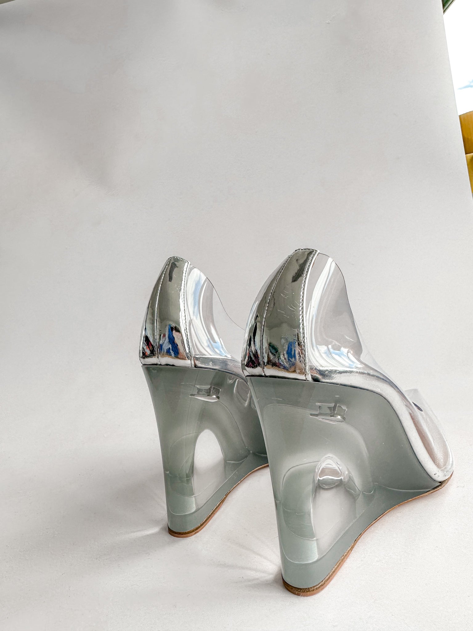 AMINA MUADDI Lupita PVC Wedge Mules