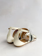 ALAÏA Beige Laser-Cut Leather Sandals