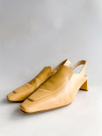 DEAR FRANCES Mocassim de couro salto bloco