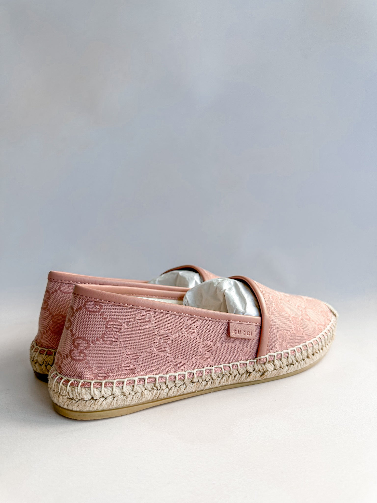 Gucci Pink Monogram Espadrilles Shoes