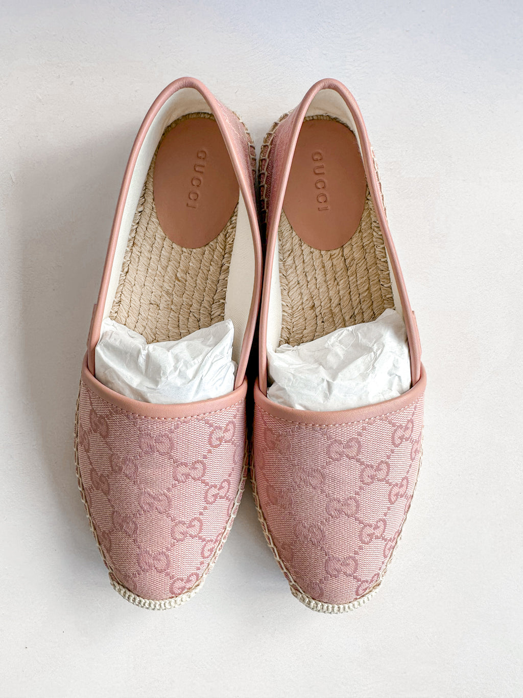 Gucci Pink Monogram Espadrilles Shoes