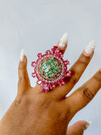 Swarovski Curiosa Cocktail ring Multicoloured, 18k rose gold plated