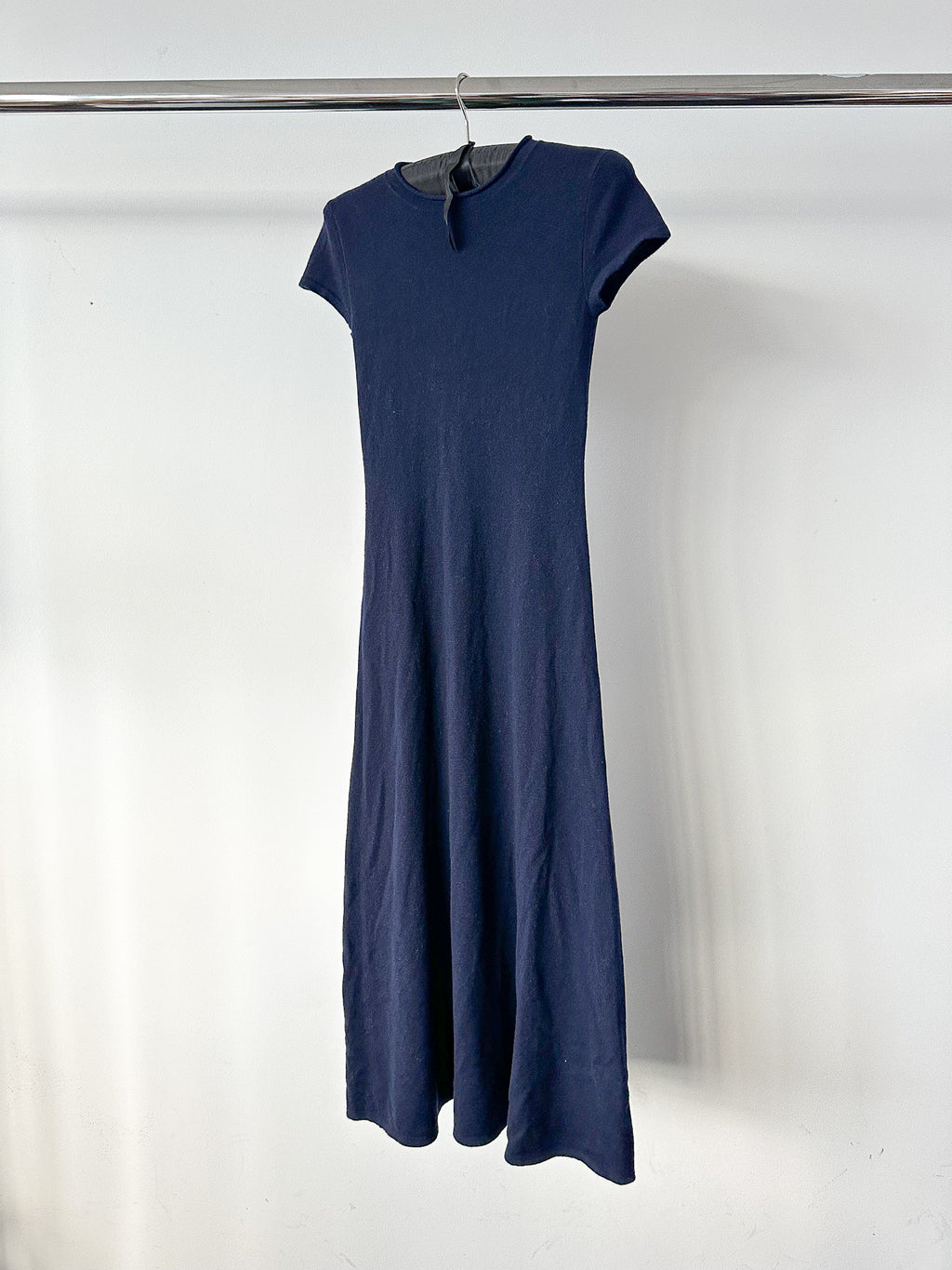 Polo Ralph Lauren Cashmere Navy Short Sleeve Long Dress