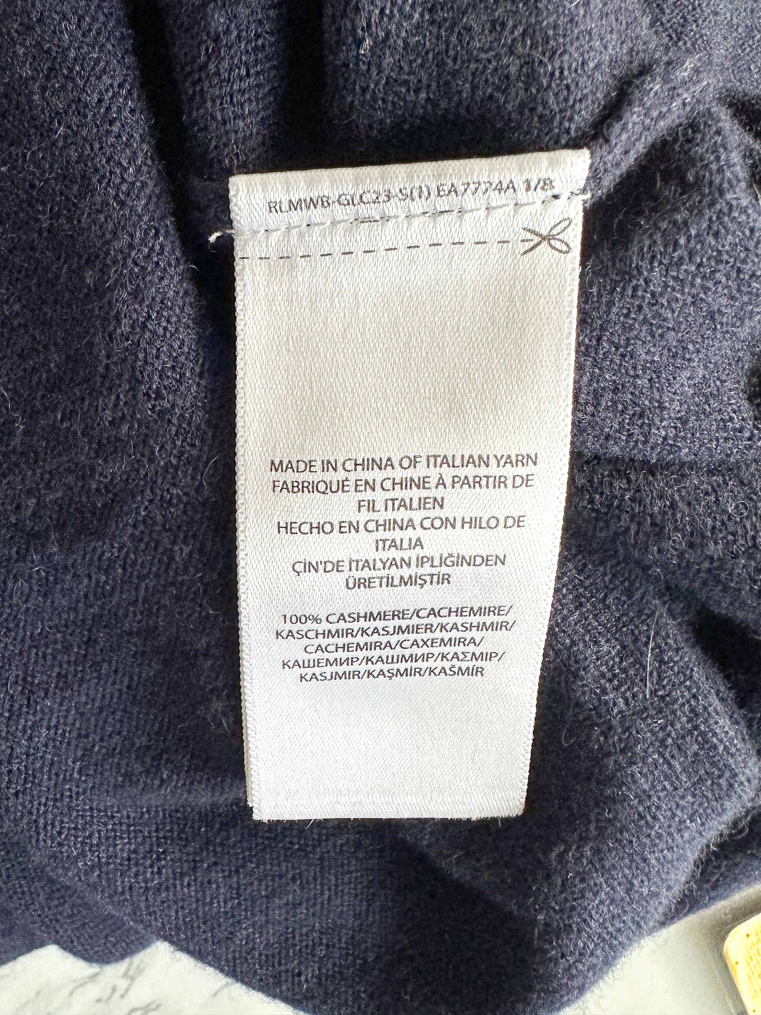 Polo Ralph Lauren Cashmere Navy Short Sleeve Long Dress