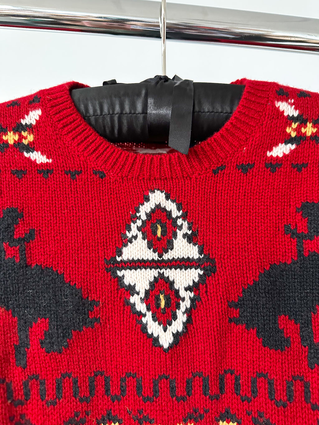 Pull en laine intarsia Fair Isle à tartan rouge Western Polo Ralph Lauren