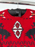 Pull en laine intarsia Fair Isle à tartan rouge Western Polo Ralph Lauren
