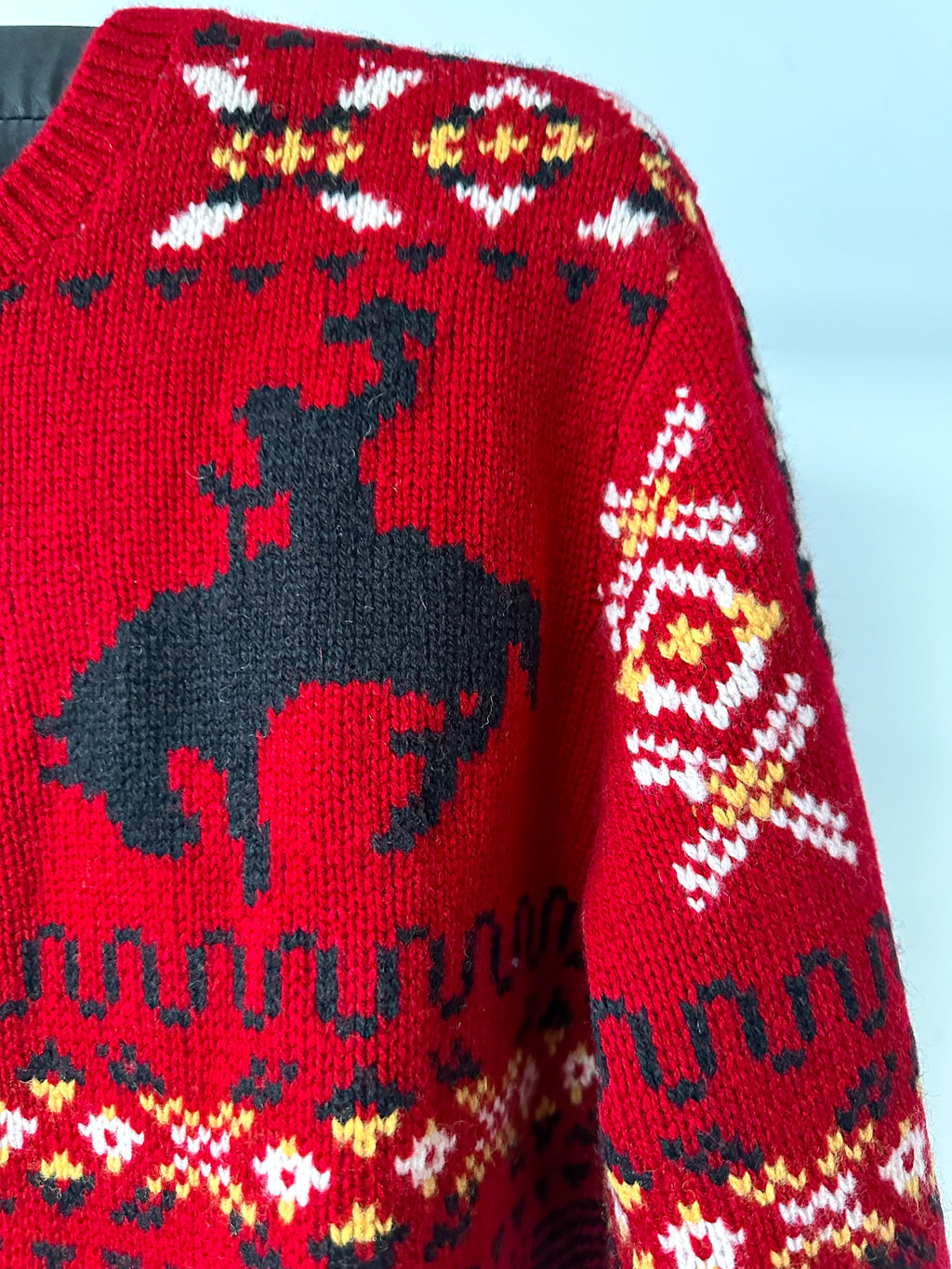 Pull en laine intarsia Fair Isle à tartan rouge Western Polo Ralph Lauren