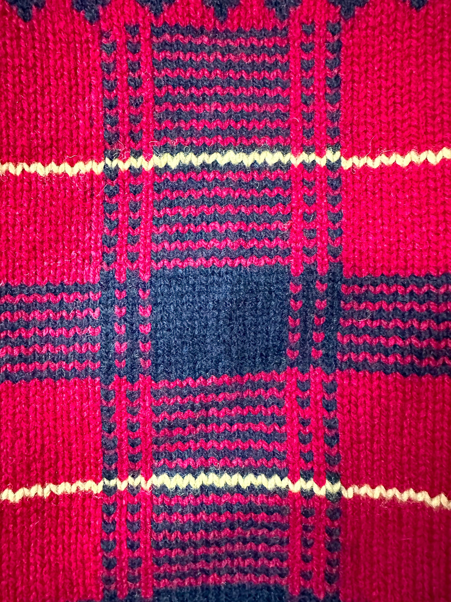 Pull en laine intarsia Fair Isle à tartan rouge Western Polo Ralph Lauren
