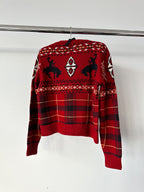 Pull en laine intarsia Fair Isle à tartan rouge Western Polo Ralph Lauren