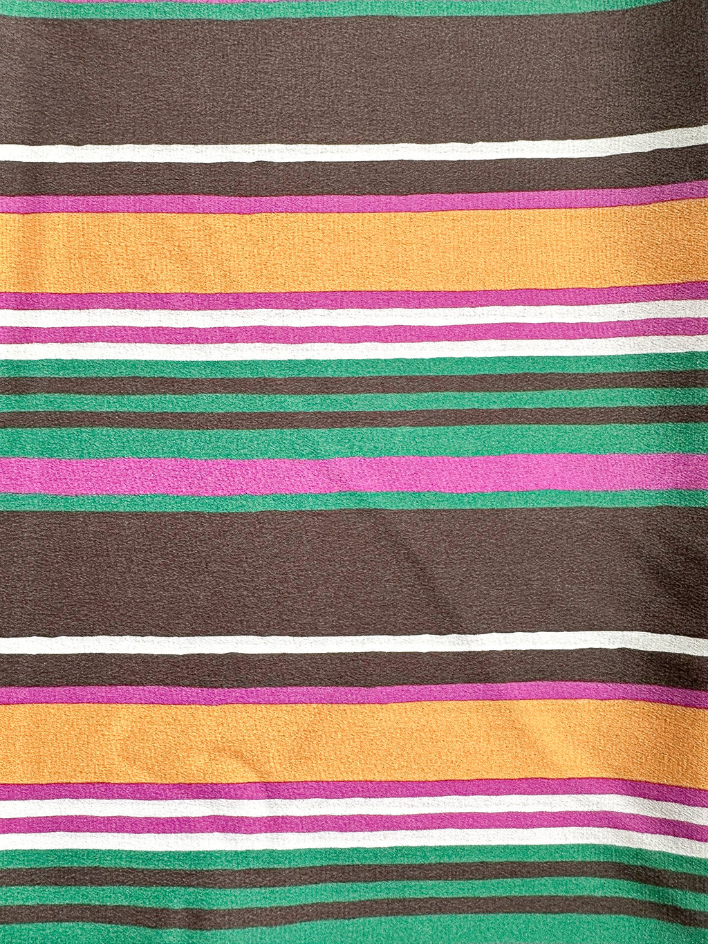 Drake's Multicoloured Striped Orange Brown Green Silk Scarf - House Of Huntington
