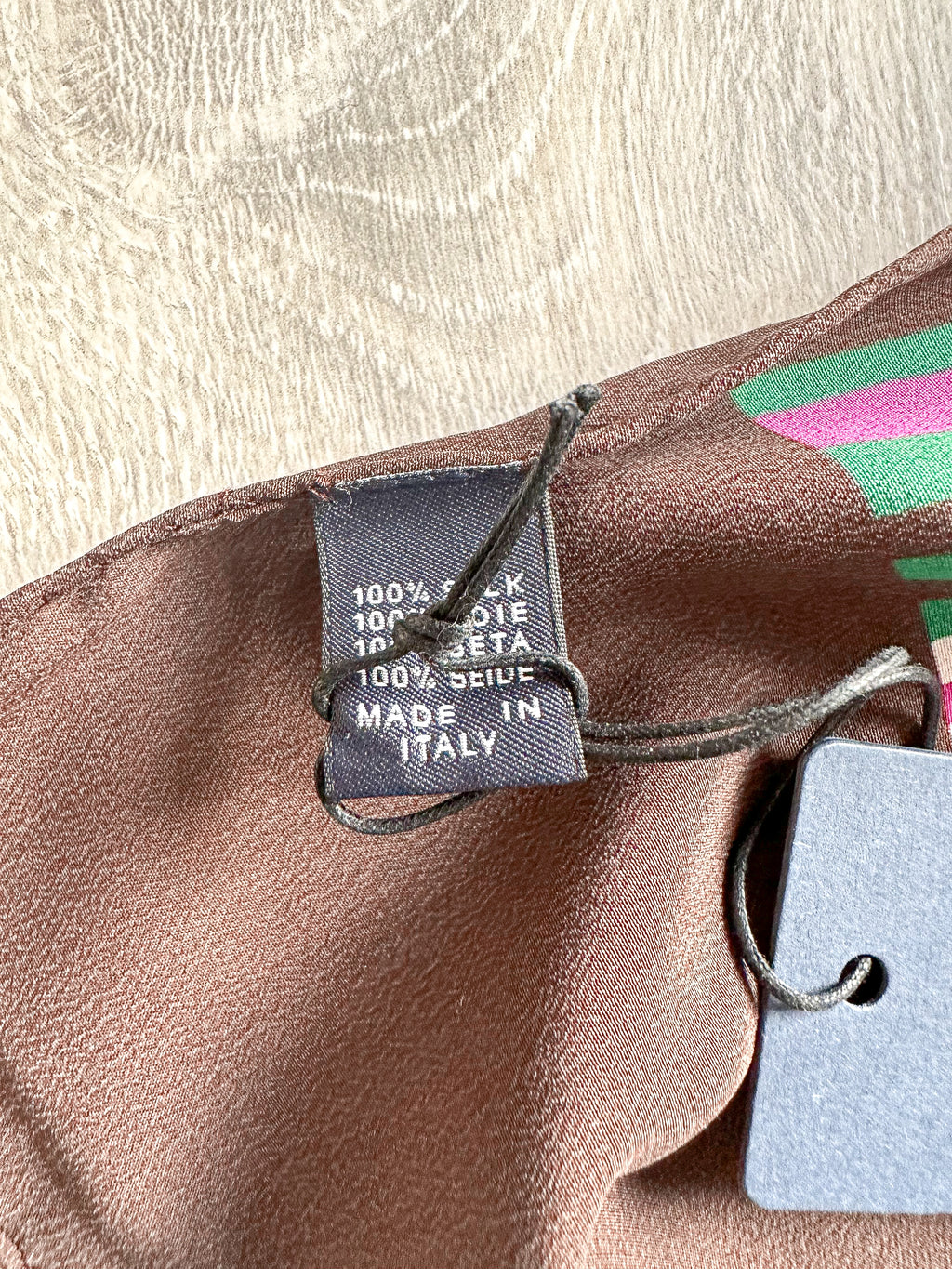 Drake's Multicoloured Striped Orange Brown Green Silk Scarf - House Of Huntington