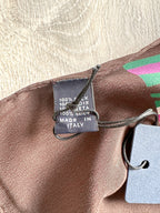 Drake's Multicoloured Striped Orange Brown Green Silk Scarf - House Of Huntington