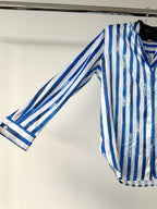 Polo Ralph Lauren Blue Striped Satin Blouse Shirt