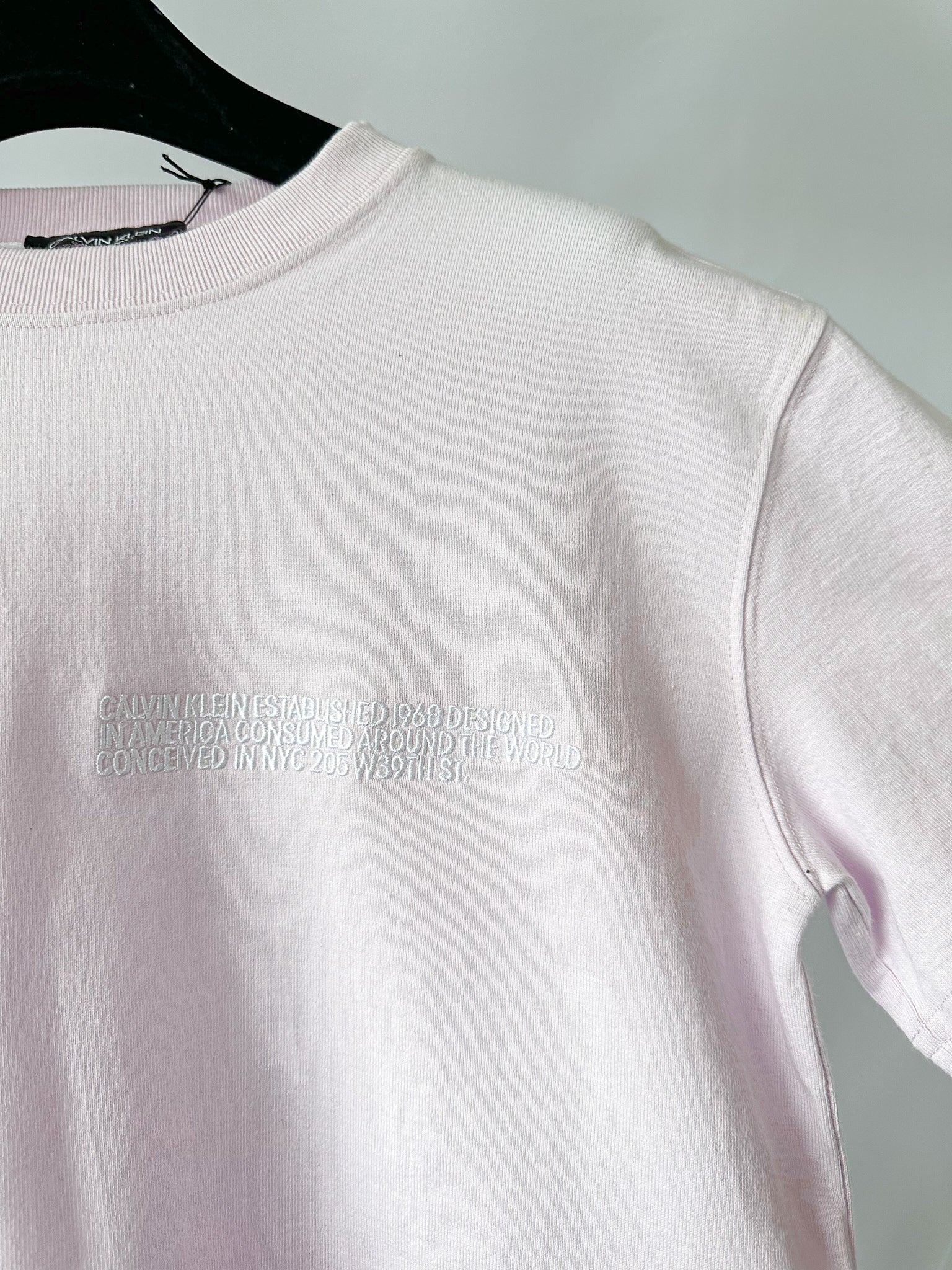 Calvin Klein 205W39NYC Logo Embroidered Pink Short Sleeve T-Shirt