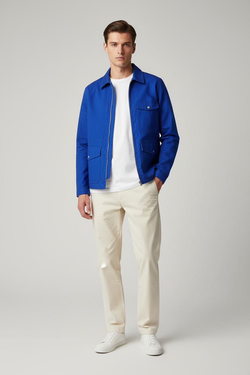 Drake's Blue Cotton 18oz Canvas Yacht Sailing Chore Jacket