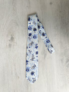 Drake's Blue White Floral Tropical Silk Tie - House Of Huntington