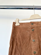 Mini-jupe boutonnée en daim marron Polo Ralph Lauren