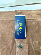 Mini-jupe boutonnée en daim marron Polo Ralph Lauren