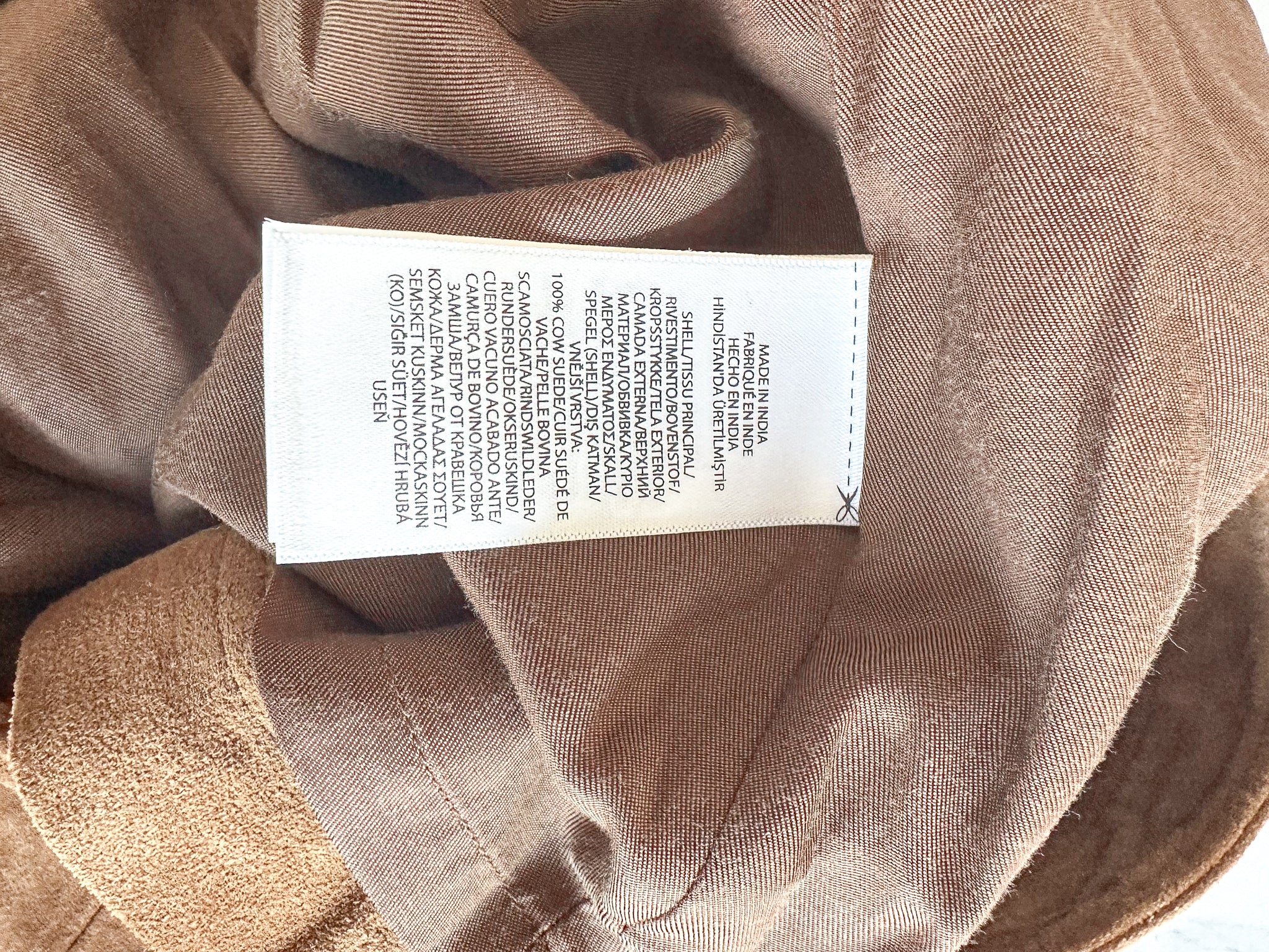 Mini-jupe boutonnée en daim marron Polo Ralph Lauren